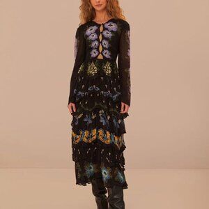 Sold out online! Farm Rio Winter Garden Ruffle Maxi Dress